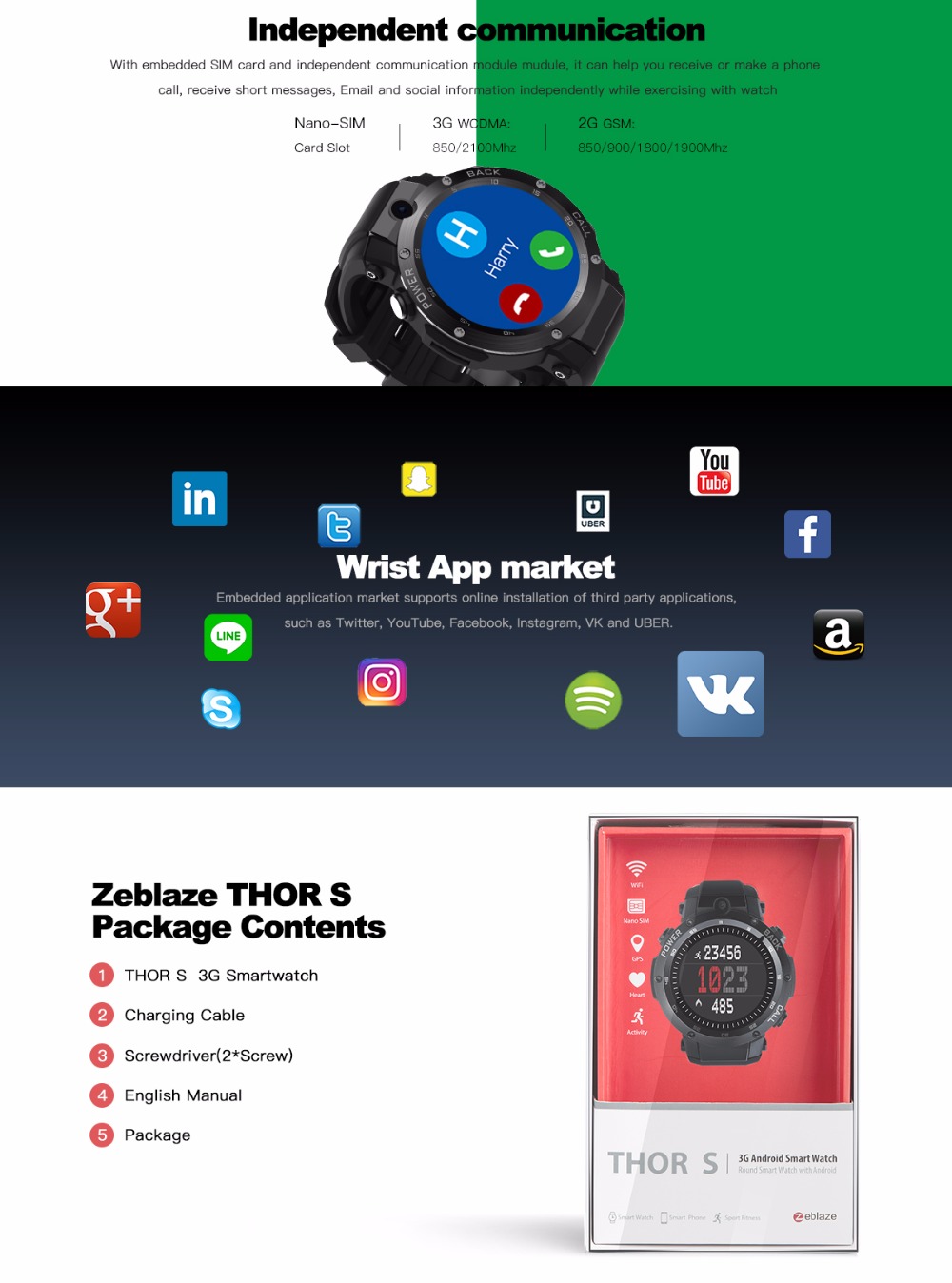 Zeblaze-Thor-S-3G-GPS-Smartwatch5