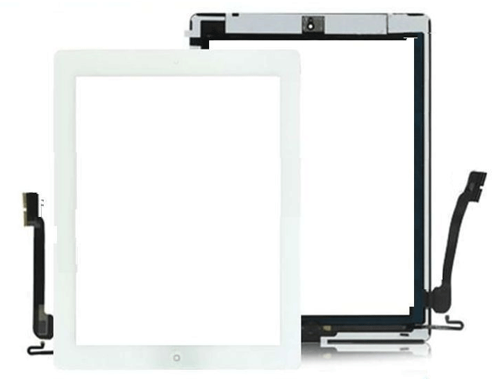 iPad 4 A1458 A1459 A1460 White Screen Glass Digitizer+Adhesive+Home Flex+Tools 