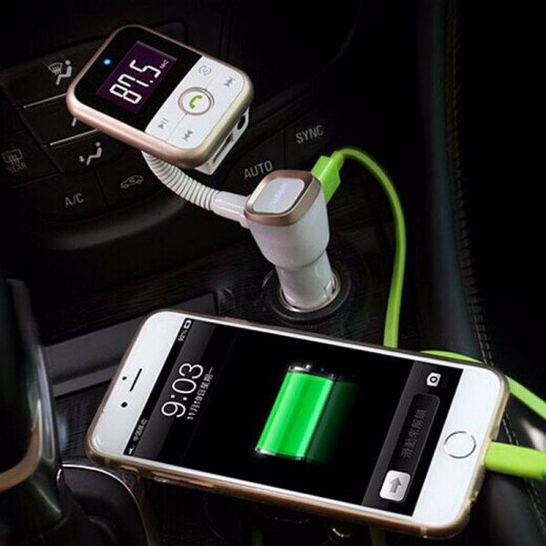 Car Kit Handsfree LCD Wireless A2DP Bluetooth Kit SD Card Mp3 Player Car Charger FM Transmitter with Remote Control