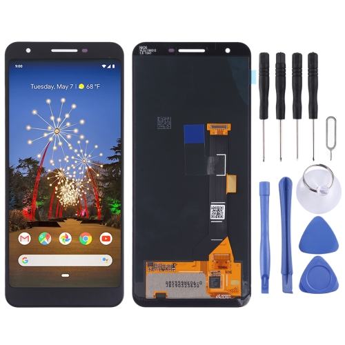 Lcd Screen Display Folder Combo Digitizer Glass for Google Pixel 3a Black