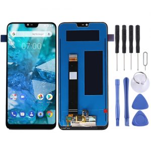 LCD Display Screen Folder Combo with Digitizer Touch Glass for Nokia 7.1 TA-1085 TA-1095 TA-1096 (Black)