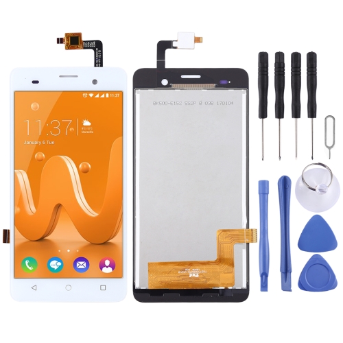 LCD Display Screen with Touch Glass Digitizer Folder for Wiko Jerry (White)