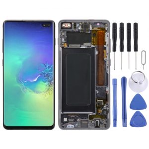 LCD Display Screen with Touch Glass Digitizer Folder with Frame for Samsung Galaxy S10+ (Black)