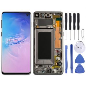 LCD Display Screen with Touch Glass Digitizer Folder with Frame for Samsung Galaxy S10 (Black)